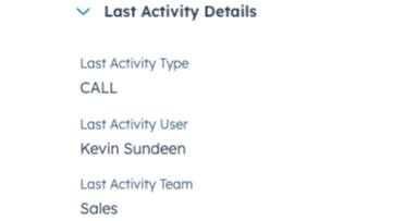 Last Activity Fields